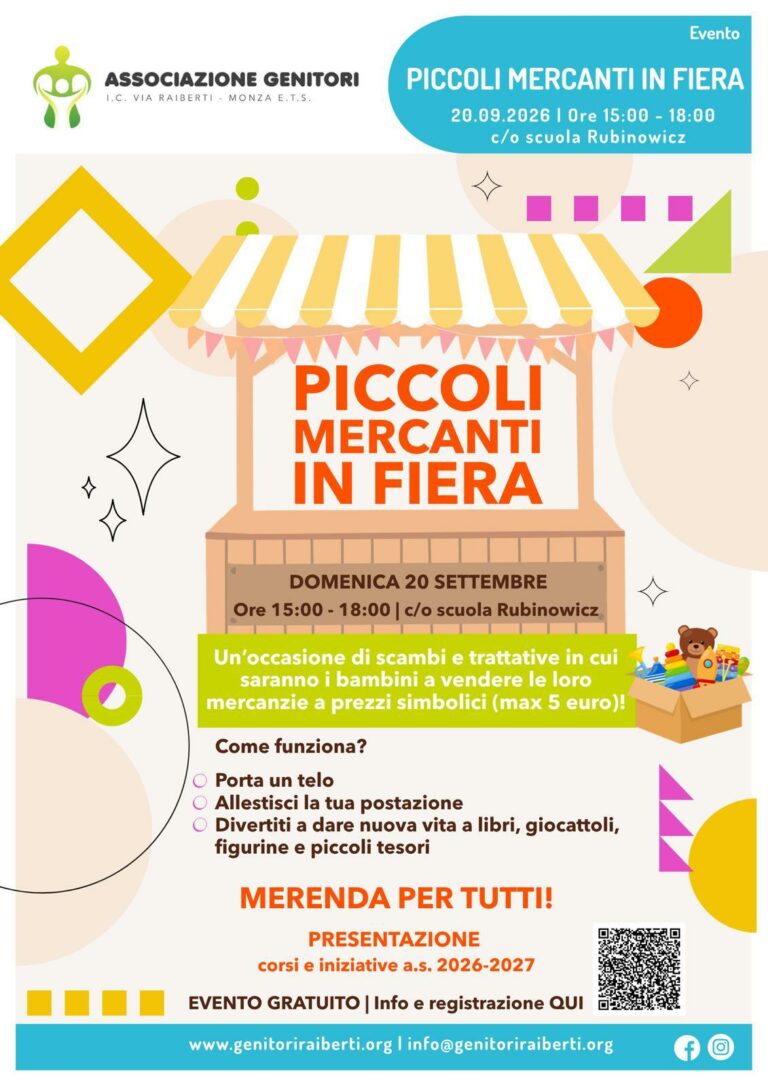 SAVE THE DATE: DOMENICA 20 SETTEMBRE ARRIVANO I PICCOLI MERCANTI IN FIERA!