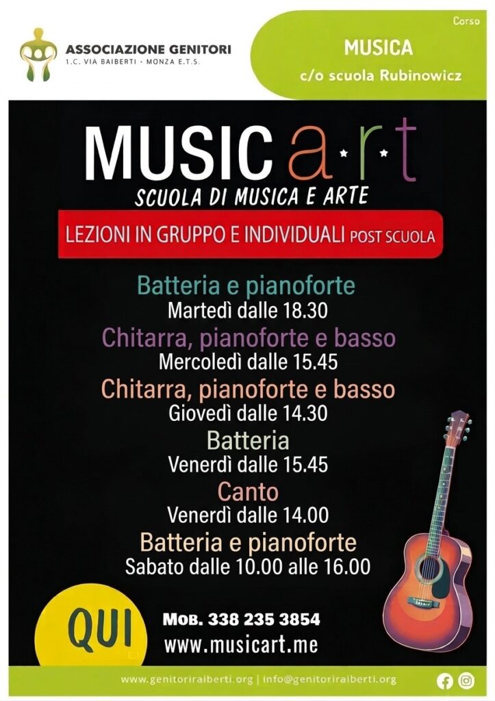 Ricominciano i corsi di musica alla Rubinowicz 🎸🎹🥁